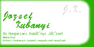 jozsef kubanyi business card